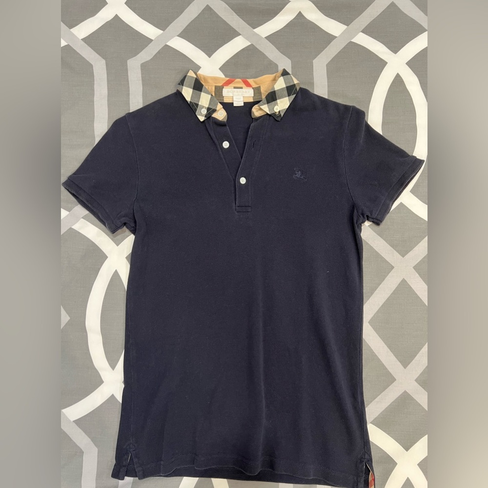 Boys Burberry Polo, Size- 12y, Color- Blue